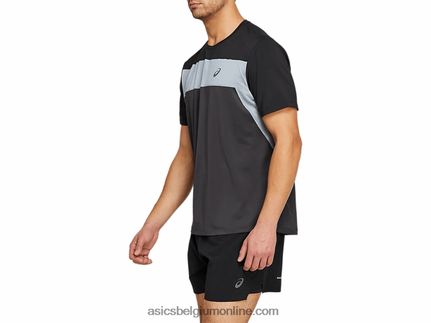 racetop met korte mouwen voor heren V6HXR22052 grafietgrijs/performance zwart Asics