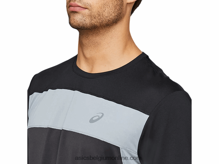 racetop met korte mouwen voor heren V6HXR22052 grafietgrijs/performance zwart Asics