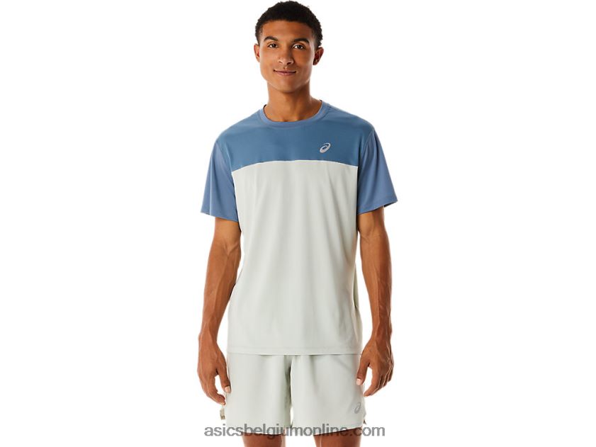 racetop met korte mouwen voor heren V6HXR222 staalblauw/licht salie Asics