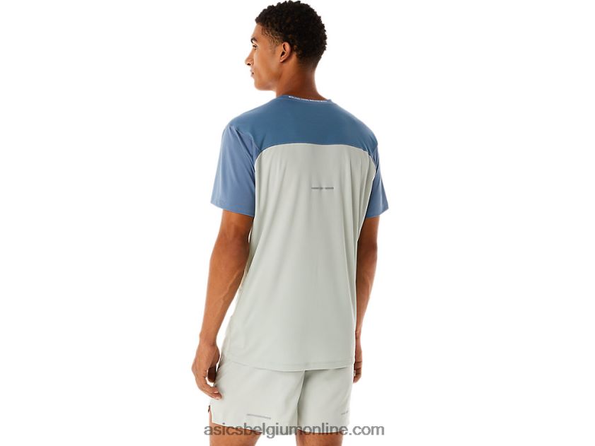 racetop met korte mouwen voor heren V6HXR222 staalblauw/licht salie Asics