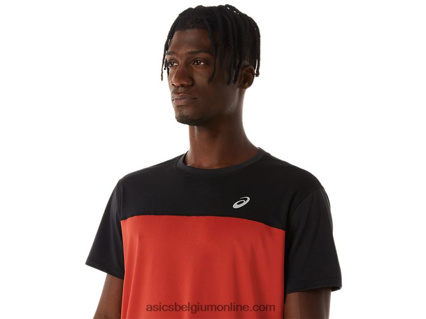 racetop met korte mouwen voor heren V6HXR2272 prestatie zwarte/kruiden latte Asics