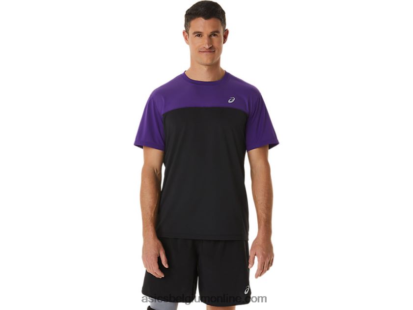 racetop met korte mouwen voor heren V6HXR2891 druivenjam/performance zwart Asics