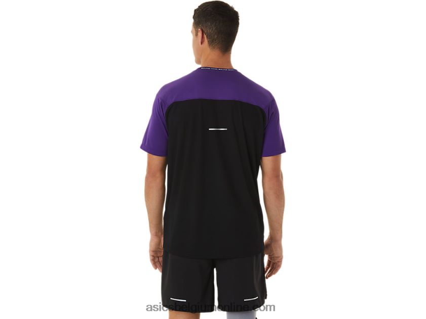 racetop met korte mouwen voor heren V6HXR2891 druivenjam/performance zwart Asics