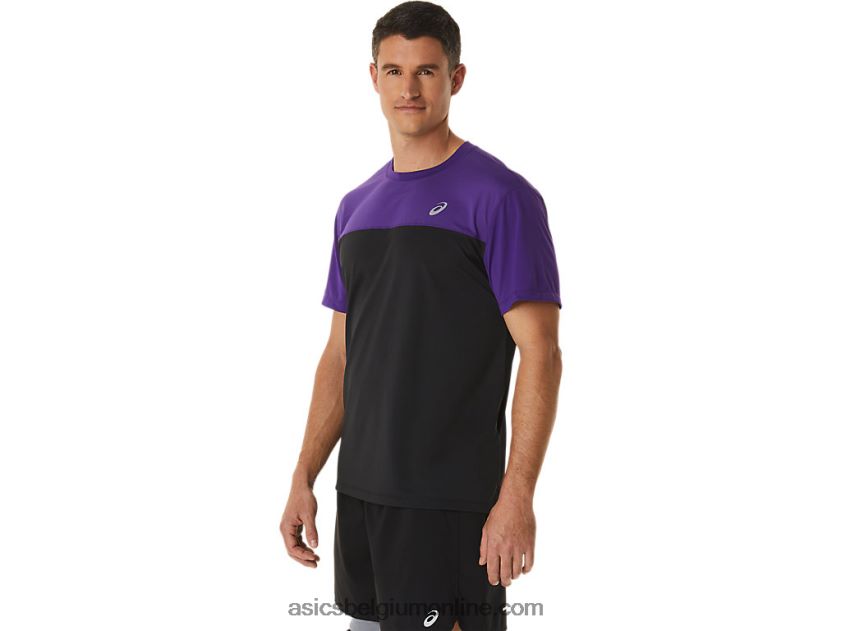 racetop met korte mouwen voor heren V6HXR2891 druivenjam/performance zwart Asics