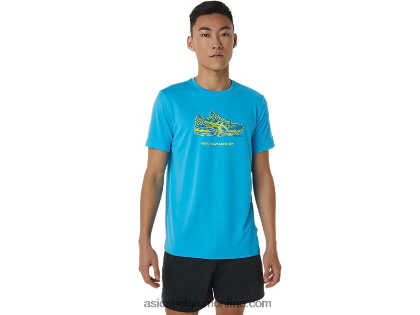 schoen grafisch T-shirt met korte mouwen V6HXR21376 digitale aqua Asics