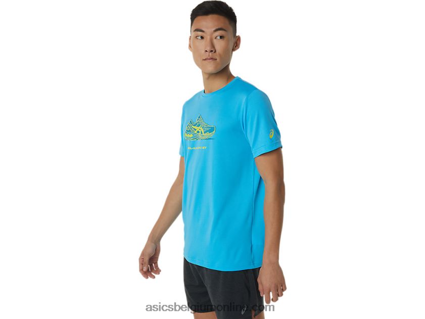 schoen grafisch T-shirt met korte mouwen V6HXR21376 digitale aqua Asics