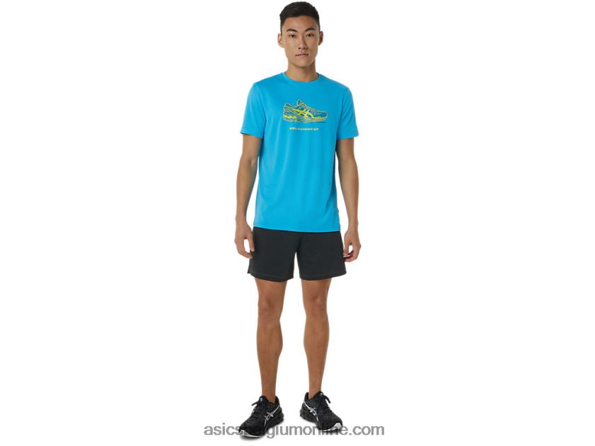 schoen grafisch T-shirt met korte mouwen V6HXR21376 digitale aqua Asics