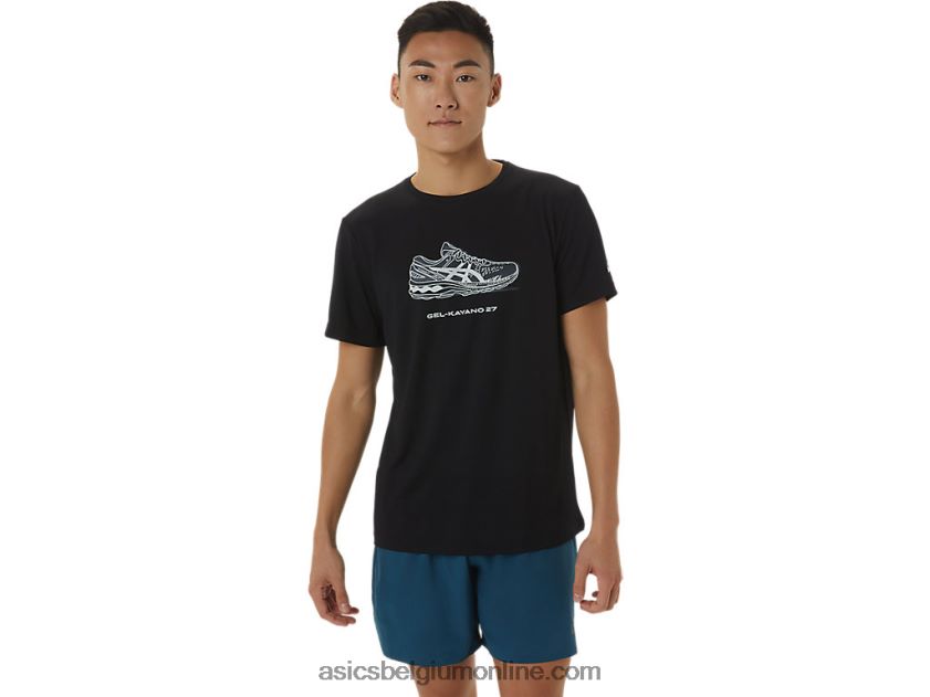 schoen grafisch T-shirt met korte mouwen V6HXR21380 prestatie zwart Asics