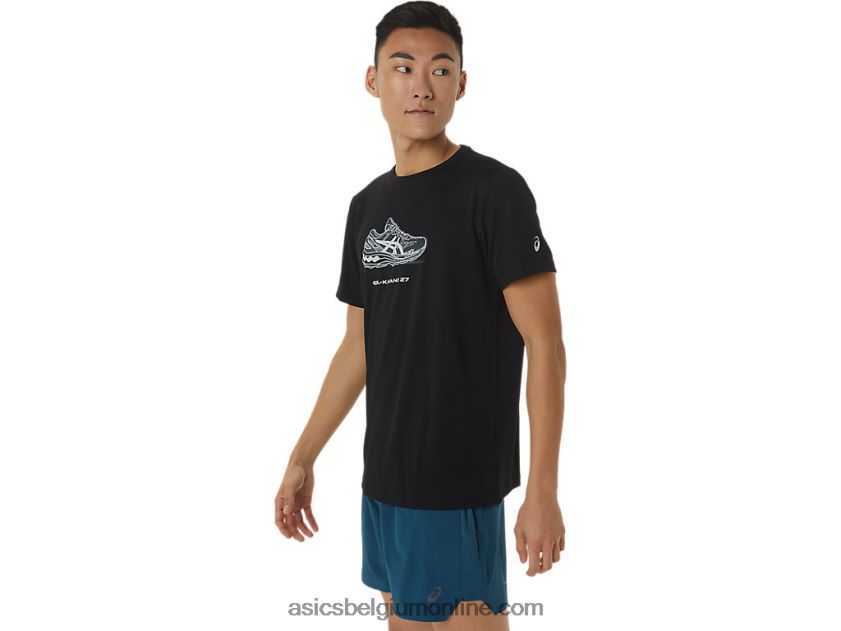 schoen grafisch T-shirt met korte mouwen V6HXR21380 prestatie zwart Asics