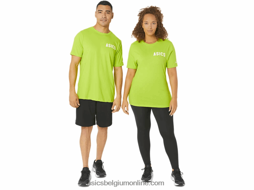 strepen zonsopgang tee V6HXR2142 limoenschil Asics