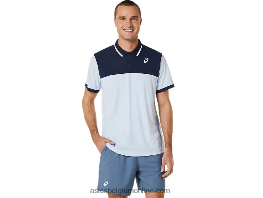 tennispolo voor heren V6HXR2472 zachte lucht/middernacht Asics