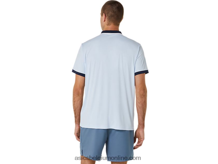 tennispolo voor heren V6HXR2472 zachte lucht/middernacht Asics