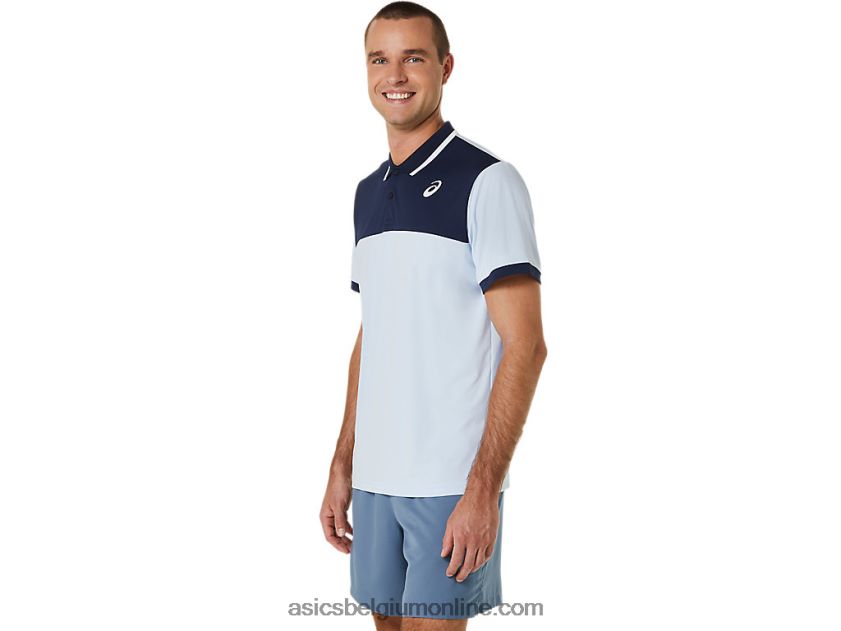 tennispolo voor heren V6HXR2472 zachte lucht/middernacht Asics