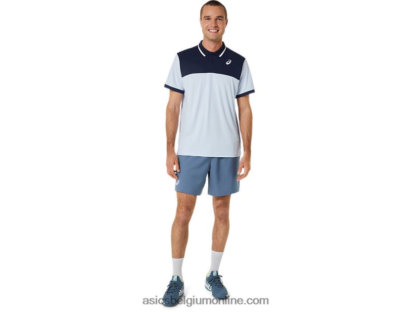 tennispolo voor heren V6HXR2472 zachte lucht/middernacht Asics