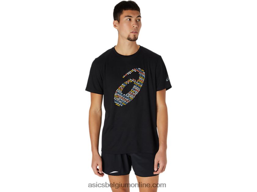 top met logoprint en korte mouwen V6HXR21761 prestatie zwart Asics