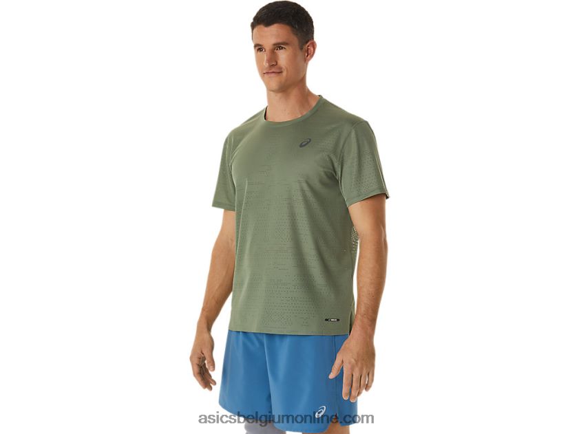 ventilerende actibreeze top met korte mouwen voor heren V6HXR21042 korstmos groen Asics