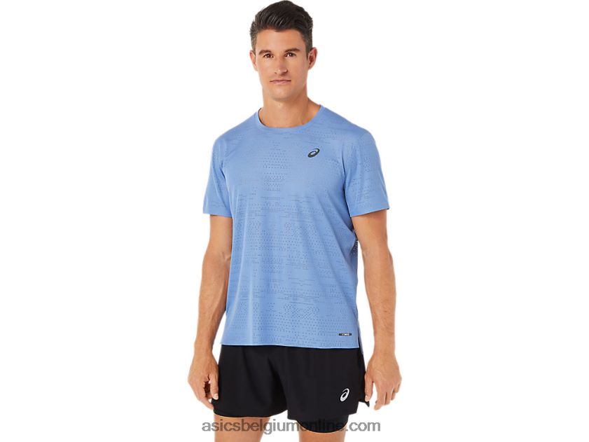 ventilerende actibreeze top met korte mouwen voor heren V6HXR21325 blauwe harmonie Asics