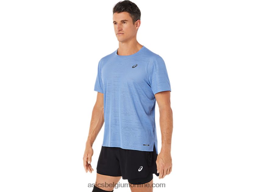 ventilerende actibreeze top met korte mouwen voor heren V6HXR21325 blauwe harmonie Asics