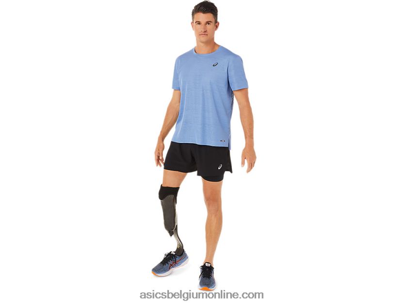 ventilerende actibreeze top met korte mouwen voor heren V6HXR21325 blauwe harmonie Asics