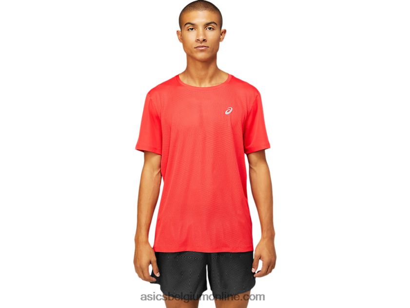 ventilerende top met korte mouwen voor heren V6HXR21799 elektrisch rood Asics