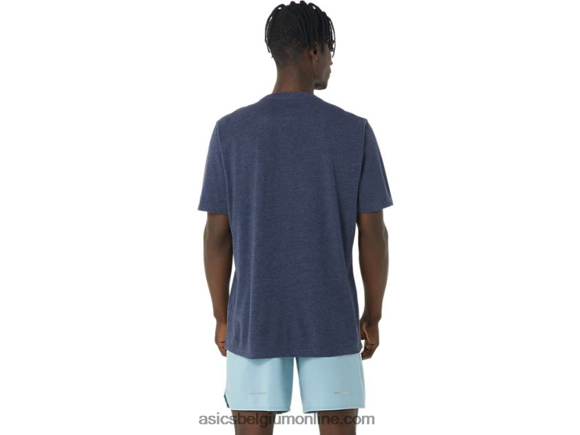 volleybal grafisch T-shirt V6HXR2865 peacoat heide Asics