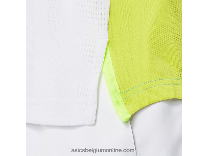 wedstrijdpoloshirt voor heren V6HXR21504 schitterend wit/ijsmunt Asics