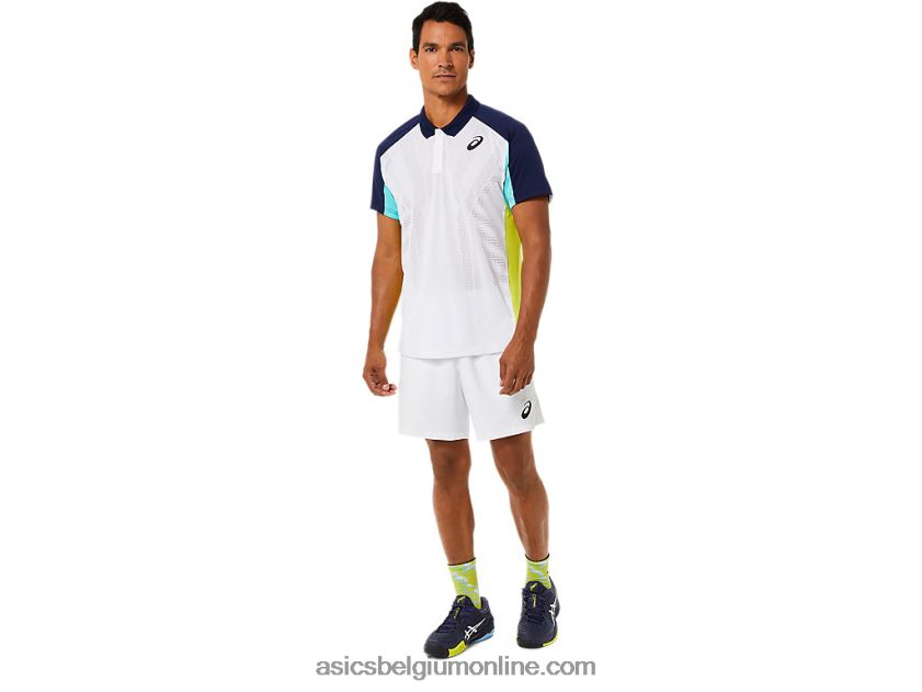 wedstrijdpoloshirt voor heren V6HXR21504 schitterend wit/ijsmunt Asics