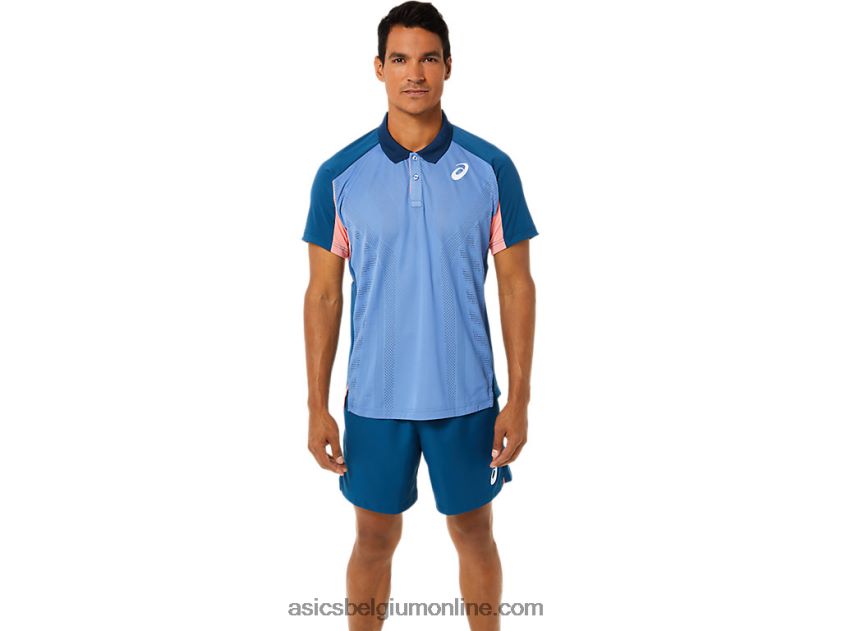 wedstrijdpoloshirt voor heren V6HXR21512 licht indigo Asics