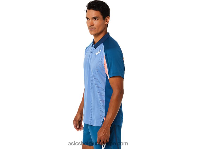 wedstrijdpoloshirt voor heren V6HXR21512 licht indigo Asics