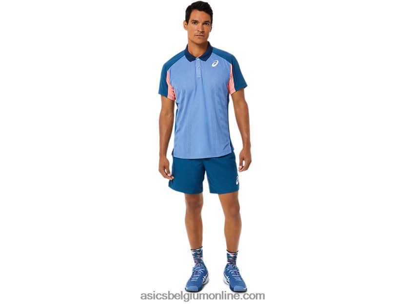 wedstrijdpoloshirt voor heren V6HXR21512 licht indigo Asics