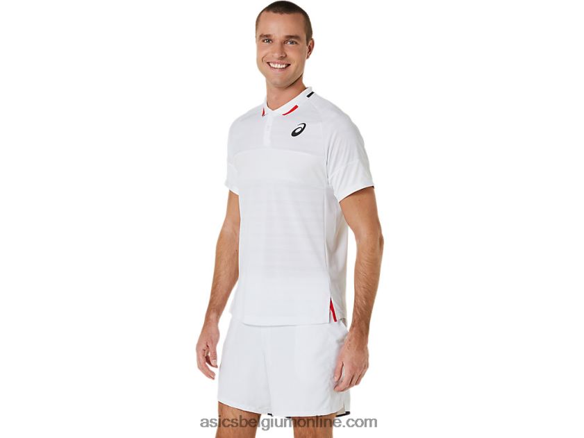 wedstrijdpoloshirt voor heren V6HXR2324 briljant wit Asics