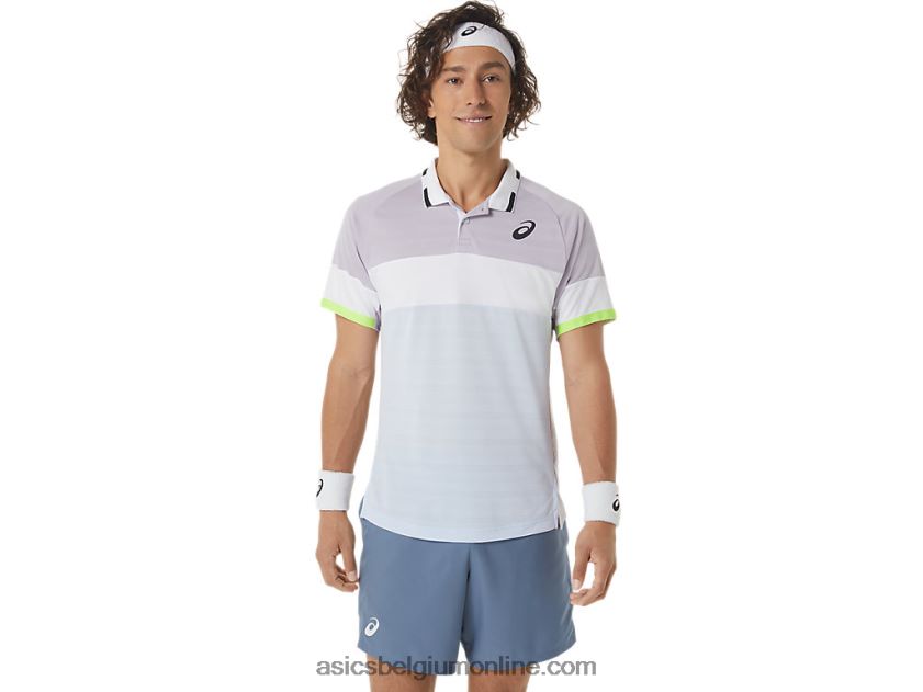 wedstrijdpoloshirt voor heren V6HXR2550 schemer violet/zachte lucht Asics