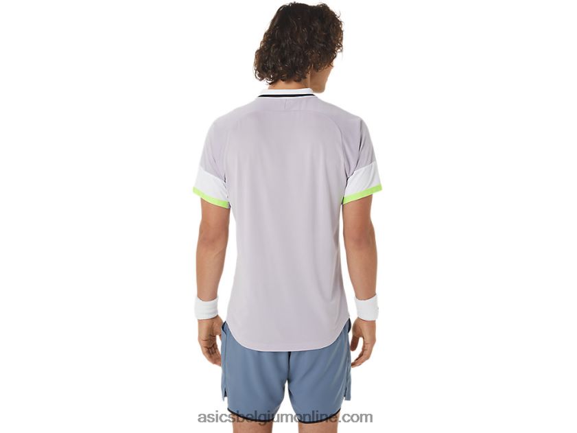 wedstrijdpoloshirt voor heren V6HXR2550 schemer violet/zachte lucht Asics