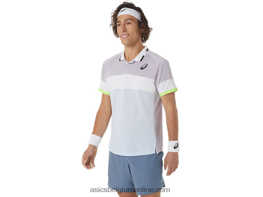 wedstrijdpoloshirt voor heren V6HXR2550 schemer violet/zachte lucht Asics
