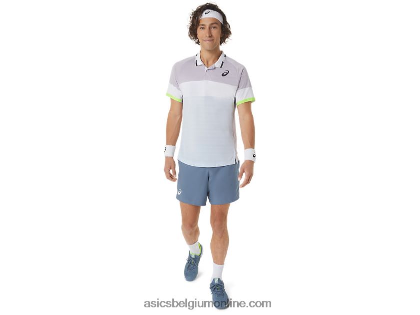 wedstrijdpoloshirt voor heren V6HXR2550 schemer violet/zachte lucht Asics