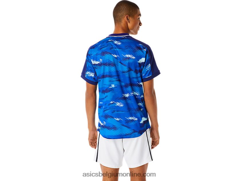 wedstrijdshirt met korte mouwen voor heren V6HXR21076 duik blauw Asics