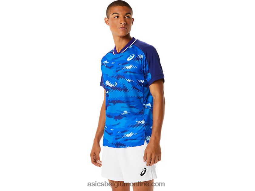 wedstrijdshirt met korte mouwen voor heren V6HXR21076 duik blauw Asics