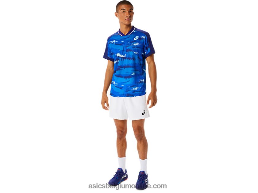 wedstrijdshirt met korte mouwen voor heren V6HXR21076 duik blauw Asics