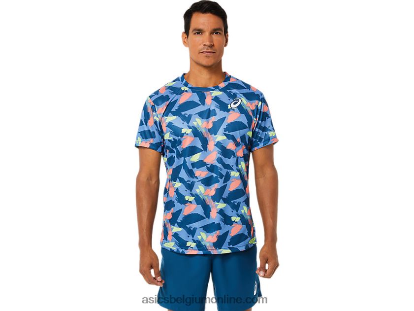 wedstrijdshirt met korte mouwen voor heren V6HXR21506 licht indigo Asics