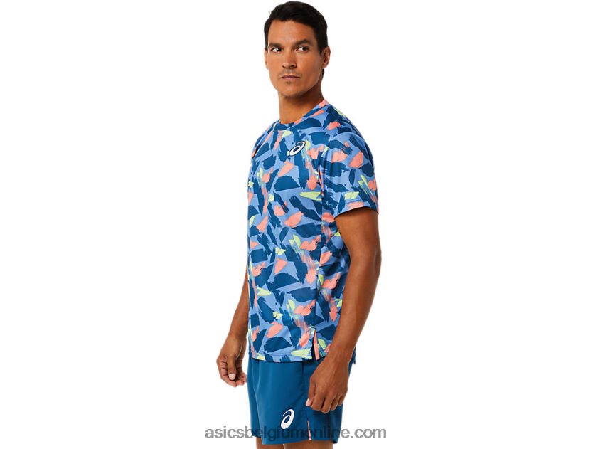 wedstrijdshirt met korte mouwen voor heren V6HXR21506 licht indigo Asics