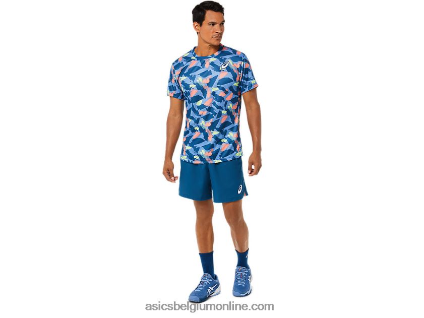 wedstrijdshirt met korte mouwen voor heren V6HXR21506 licht indigo Asics