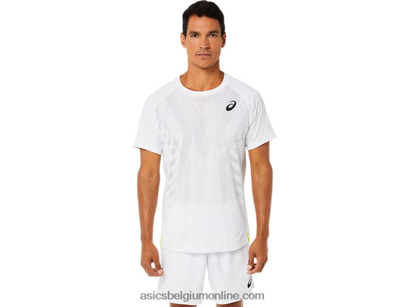 wedstrijdshirt met korte mouwen voor heren V6HXR21522 briljant wit Asics