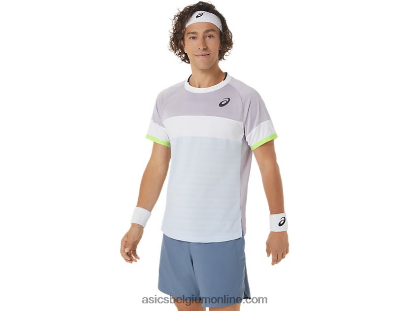 wedstrijdshirt met korte mouwen voor heren V6HXR2441 schemer violet/zachte lucht Asics
