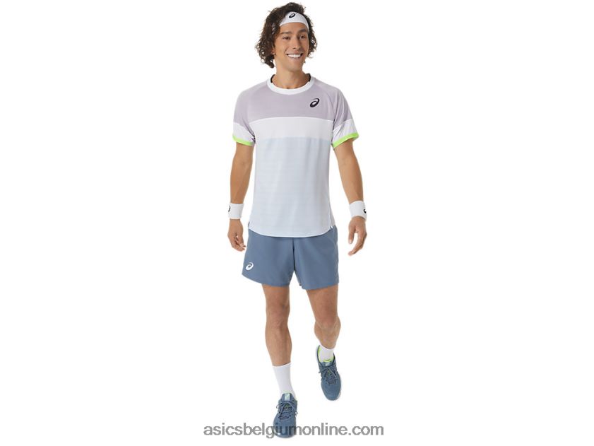 wedstrijdshirt met korte mouwen voor heren V6HXR2441 schemer violet/zachte lucht Asics