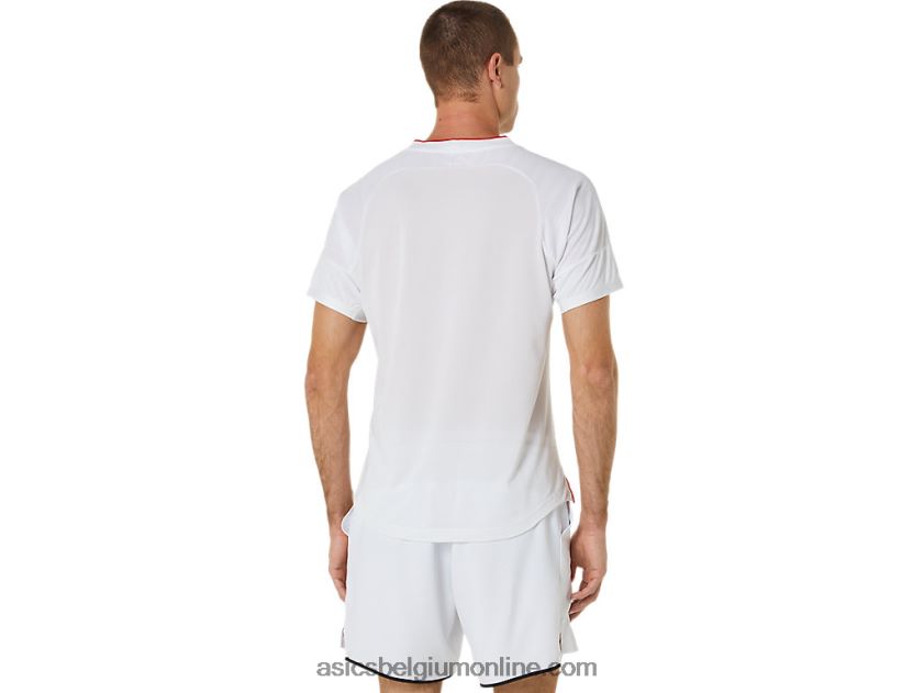 wedstrijdshirt met korte mouwen voor heren V6HXR2499 briljant wit Asics
