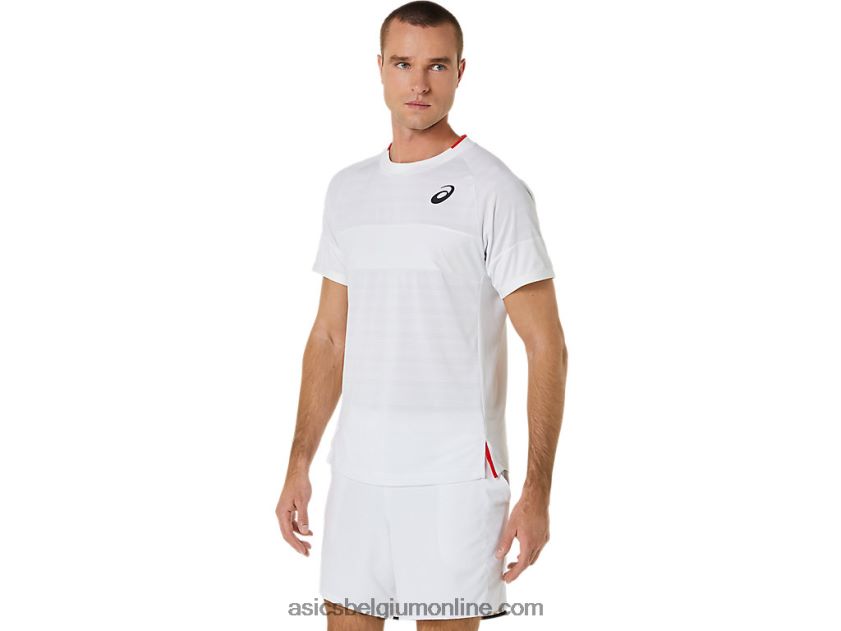 wedstrijdshirt met korte mouwen voor heren V6HXR2499 briljant wit Asics