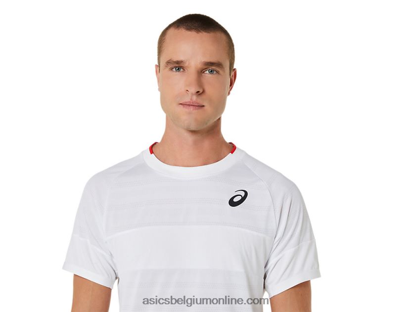 wedstrijdshirt met korte mouwen voor heren V6HXR2499 briljant wit Asics