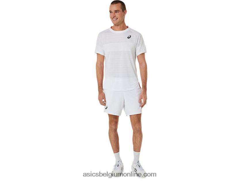 wedstrijdshirt met korte mouwen voor heren V6HXR2499 briljant wit Asics