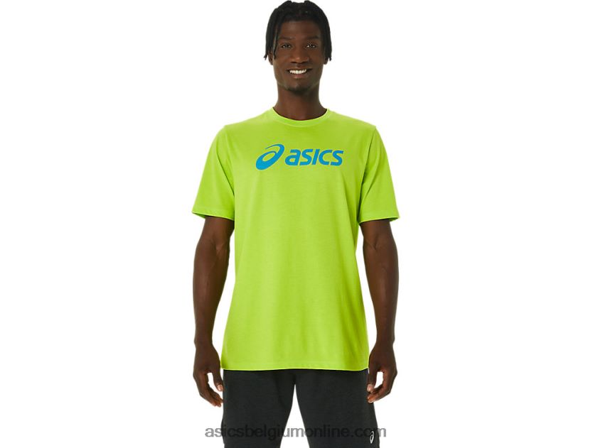 xg T-shirt met opklapbaar logo en korte mouwen V6HXR21121 limoenschil Asics
