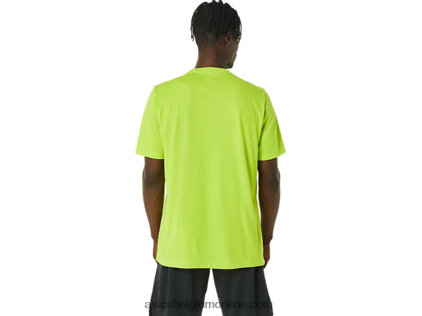xg T-shirt met opklapbaar logo en korte mouwen V6HXR21121 limoenschil Asics